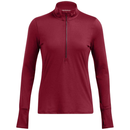 Red - Front - Under Armour Womens-Ladies Launch Pro Half Zip Fitted Long-Sleeved Track Top