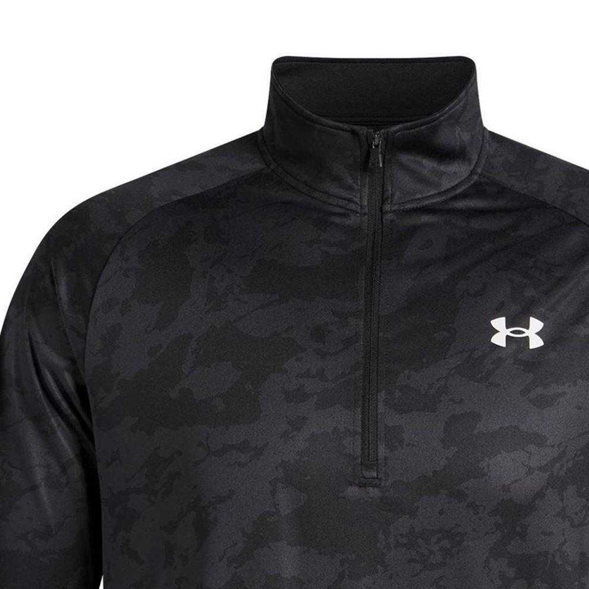 Black Camo - Side - Under Armour Mens Tech Half Zip Long-Sleeved Top