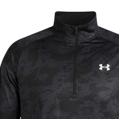 Black Camo - Side - Under Armour Mens Tech Half Zip Long-Sleeved Top