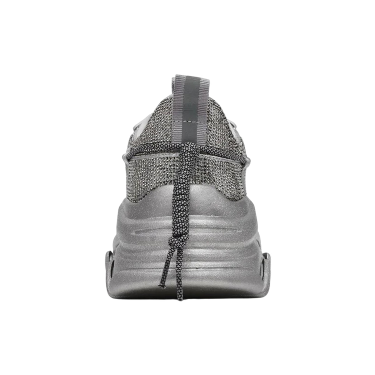 Silver - Back - Steve Madden Womens-Ladies Vault 2R Glitter Platform Trainers