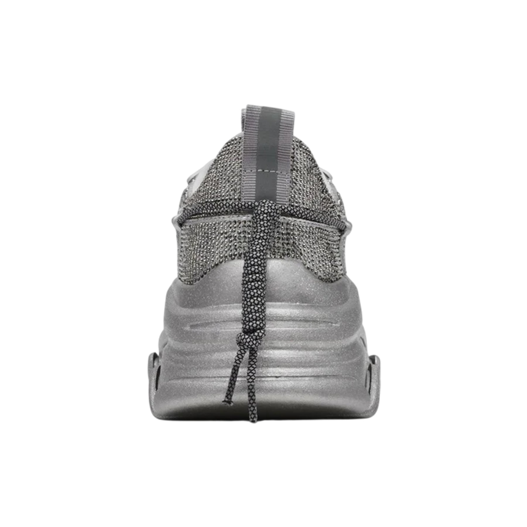 Silver - Back - Steve Madden Womens-Ladies Vault 2R Glitter Platform Trainers