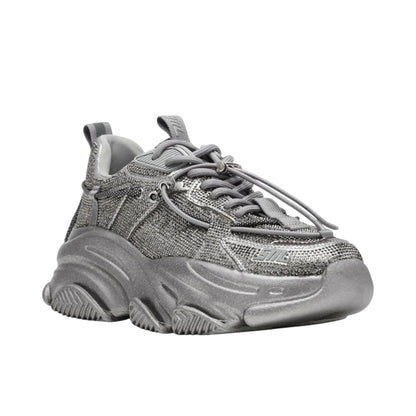 Silver - Lifestyle - Steve Madden Womens-Ladies Vault 2R Glitter Platform Trainers