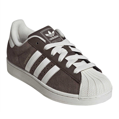 Brown-Black - Pack Shot - Adidas Womens-Ladies Superstar II Leather Trainers