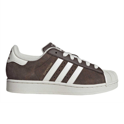Brown-Black - Front - Adidas Womens-Ladies Superstar II Leather Trainers