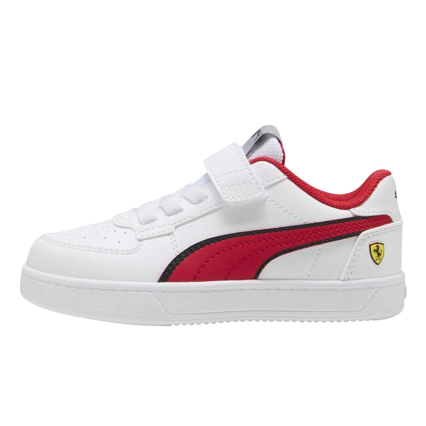 White-Rosso Red - Side - Puma Childrens-Kids Caven 2.0 Ferrari Trainers