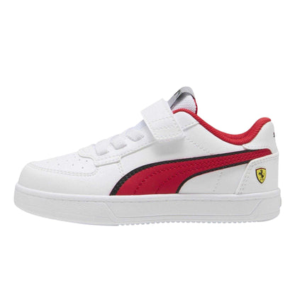 White-Rosso Red - Side - Puma Childrens-Kids Caven 2.0 Ferrari Trainers