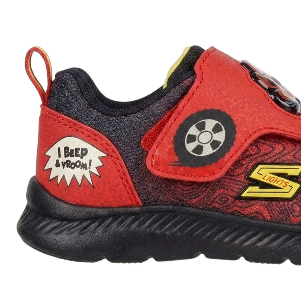 Red-Black - Side - Skechers Childrens-Kids Flex 2.0 Light Up Trainers