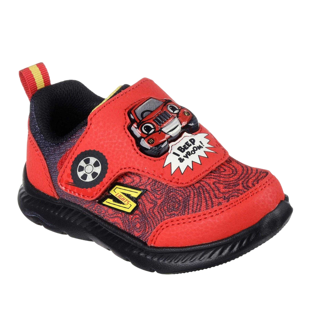 Red-Black - Lifestyle - Skechers Childrens-Kids Flex 2.0 Light Up Trainers