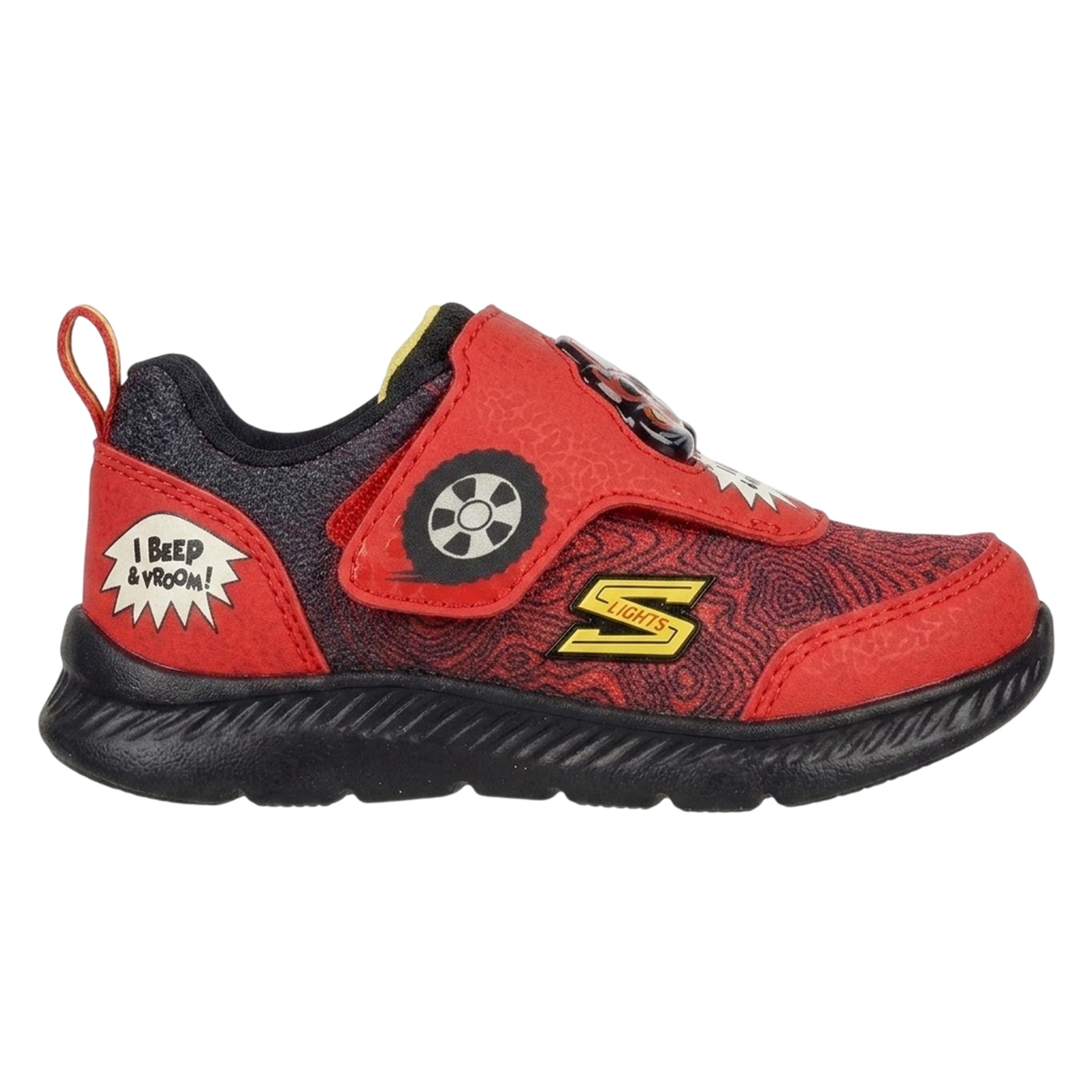 Red-Black - Front - Skechers Childrens-Kids Flex 2.0 Light Up Trainers