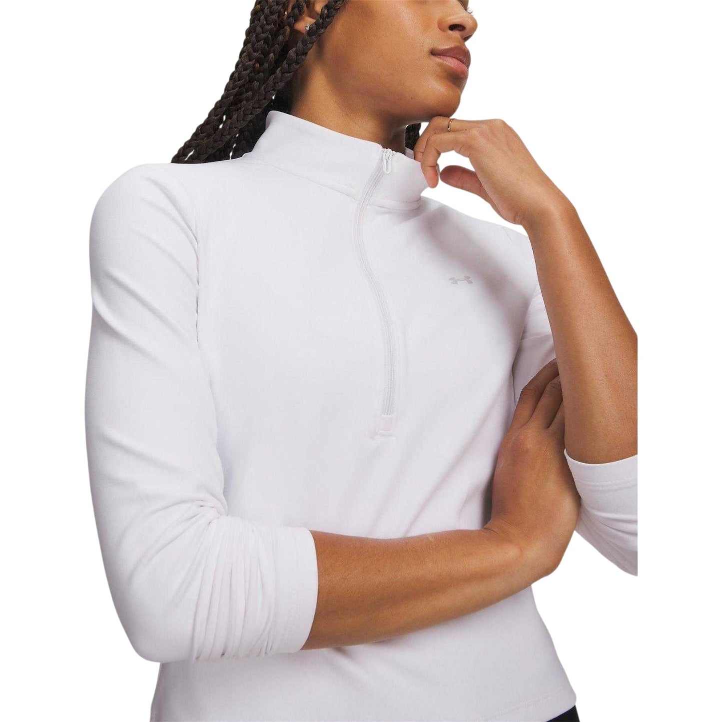 White - Side - Under Armour Womens-Ladies Motion Half Zip Tracksuit Top