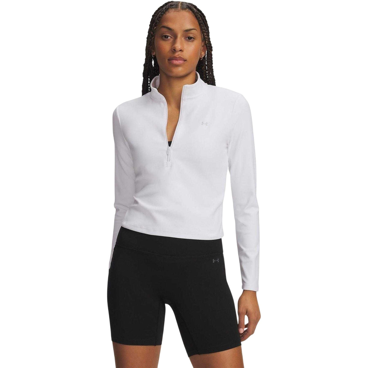 White - Front - Under Armour Womens-Ladies Motion Half Zip Tracksuit Top