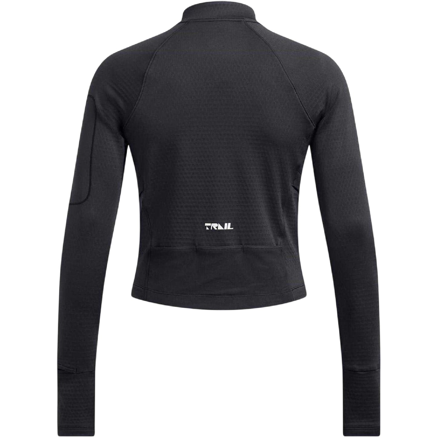 Grey - Back - Under Armour Womens-Ladies Trail Run Half Zip Long-Sleeved Top