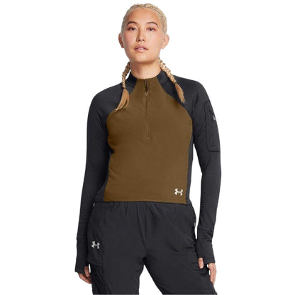 Grey - Lifestyle - Under Armour Womens-Ladies Trail Run Half Zip Long-Sleeved Top