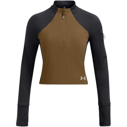 Grey - Front - Under Armour Womens-Ladies Trail Run Half Zip Long-Sleeved Top