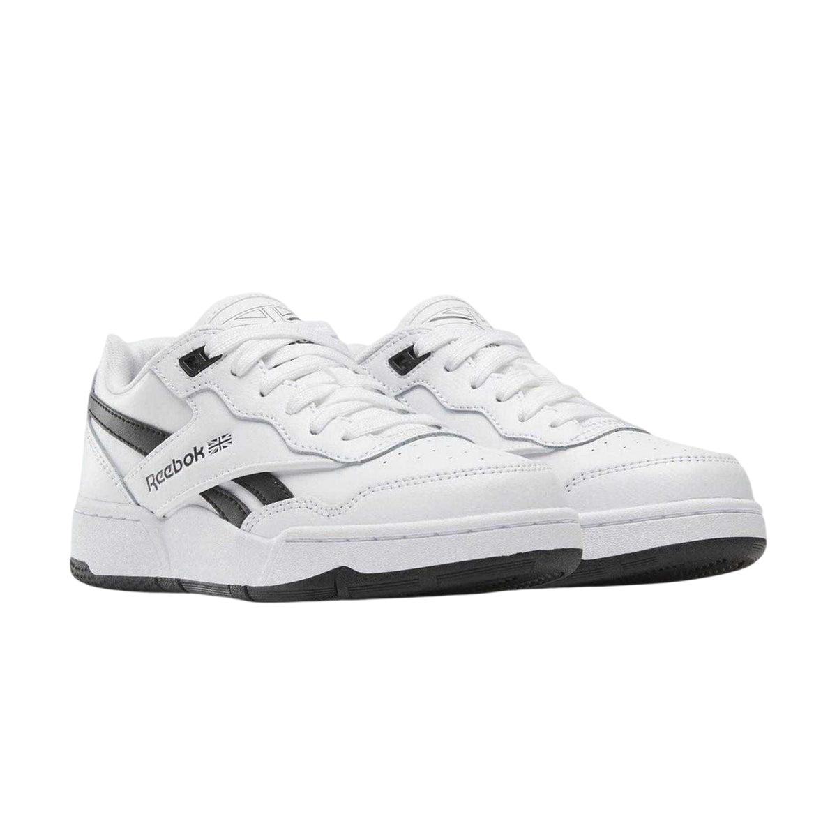 White-Black - Pack Shot - Reebok Childrens-Kids 4000 II Barbie Leather Trainers
