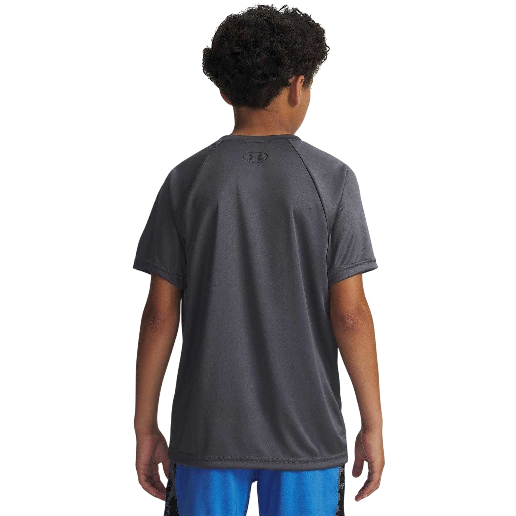 Grey - Pack Shot - Under Armour Boys Split Logo T-Shirt