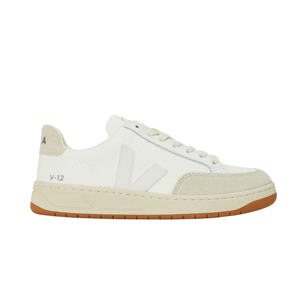 White - Front - Veja Womens-Ladies Suede Flat Court Trainers