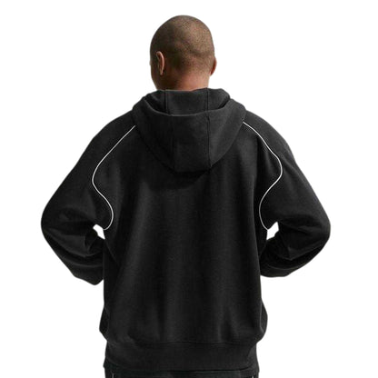 Black-White - Back - Nike Mens Air Fleece Full Zip Hoodie