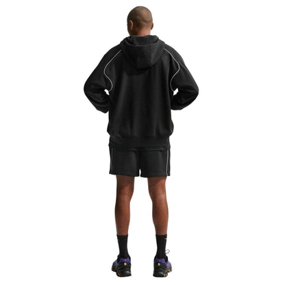Black-White - Close up - Nike Mens Air Fleece Full Zip Hoodie