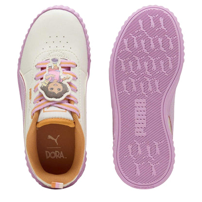 White-Papaya - Lifestyle - Puma Childrens-Kids Carina 3.0 Dora The Explorer Leather Chunky Flat Trainers