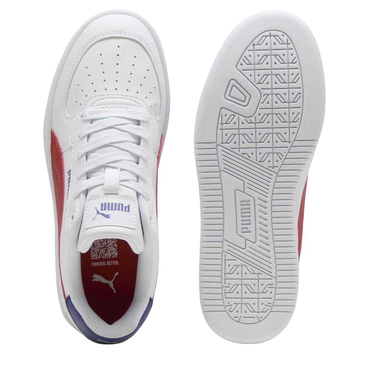 White-Red - Side - Puma Unisex Adult Caven Trainers