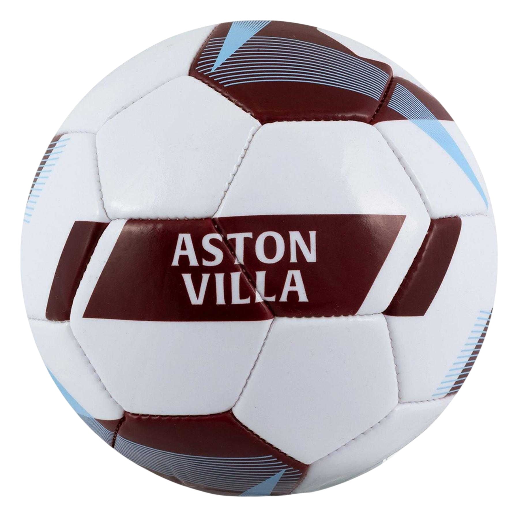 White-Brown - Back - Aston Villa FC Crest Mini Football