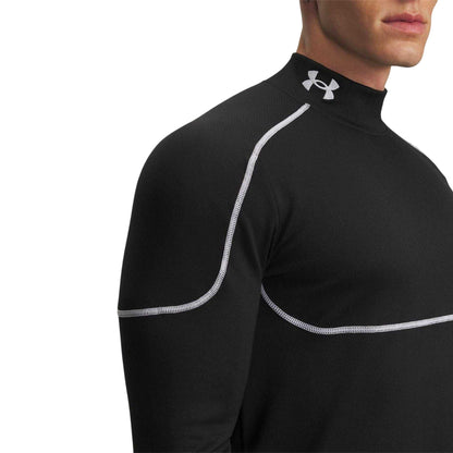 Black - Side - Under Armour Mens Grid Athletic Base Layer Top