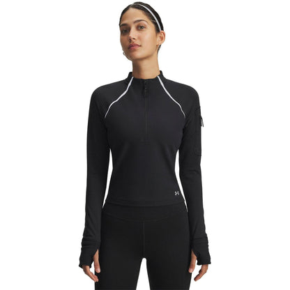 Black - Front - Under Armour Womens-Ladies Velociti Long-Sleeved Top