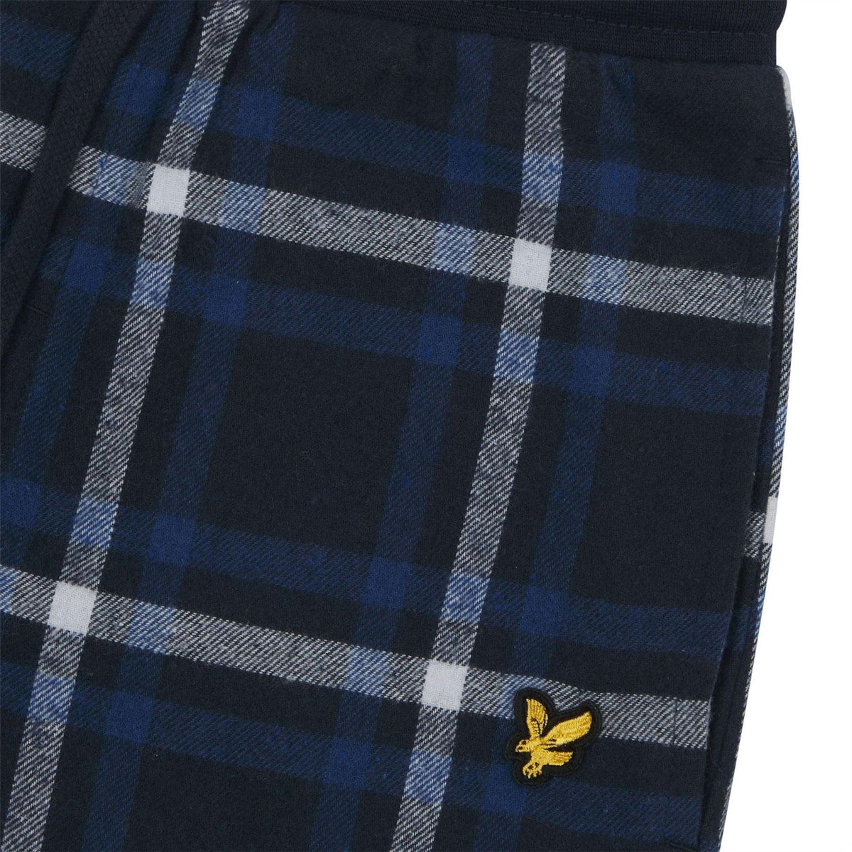 White-Green - Pack Shot - Lyle & Scott Mens Ezekial Logo Pyjama Set