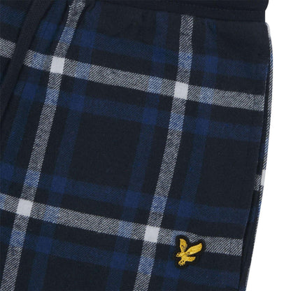 White-Green - Pack Shot - Lyle & Scott Mens Ezekial Logo Pyjama Set