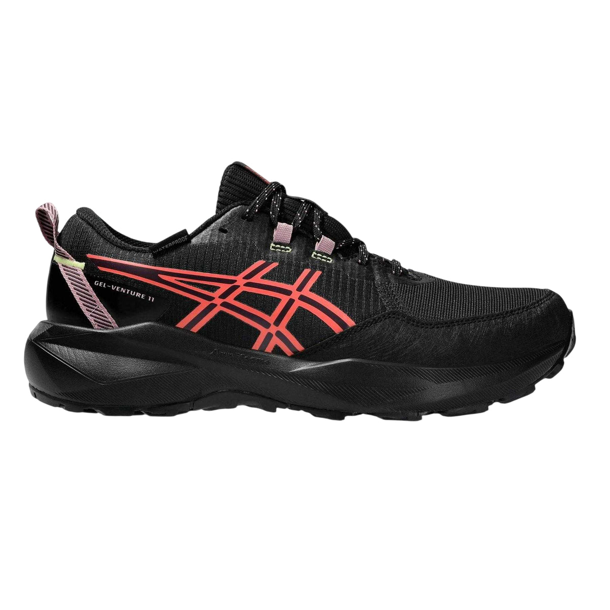 Black-Pink - Front - Asics Mens Venture 11 Running Shoes