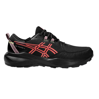 Black-Pink - Front - Asics Mens Venture 11 Running Shoes