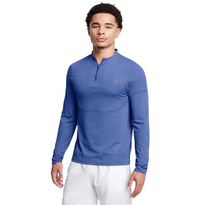 Blue - Side - Under Armour Mens Performance Long-Sleeved Gym Top