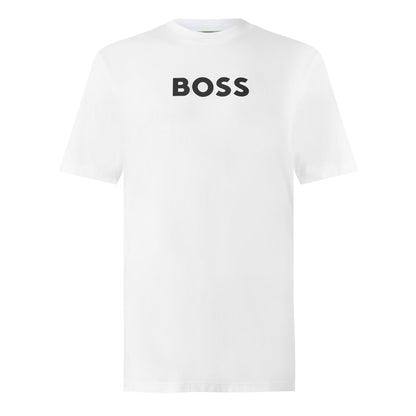 White - Front - Boss Mens Logo Short-Sleeved T-Shirt