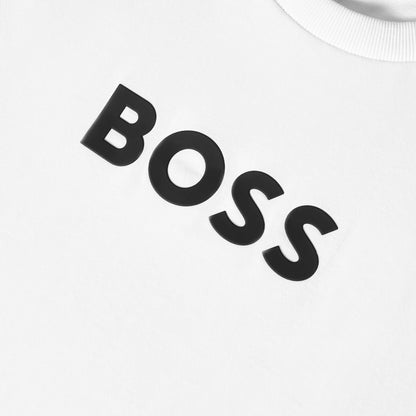 White - Side - Boss Mens Logo Short-Sleeved T-Shirt