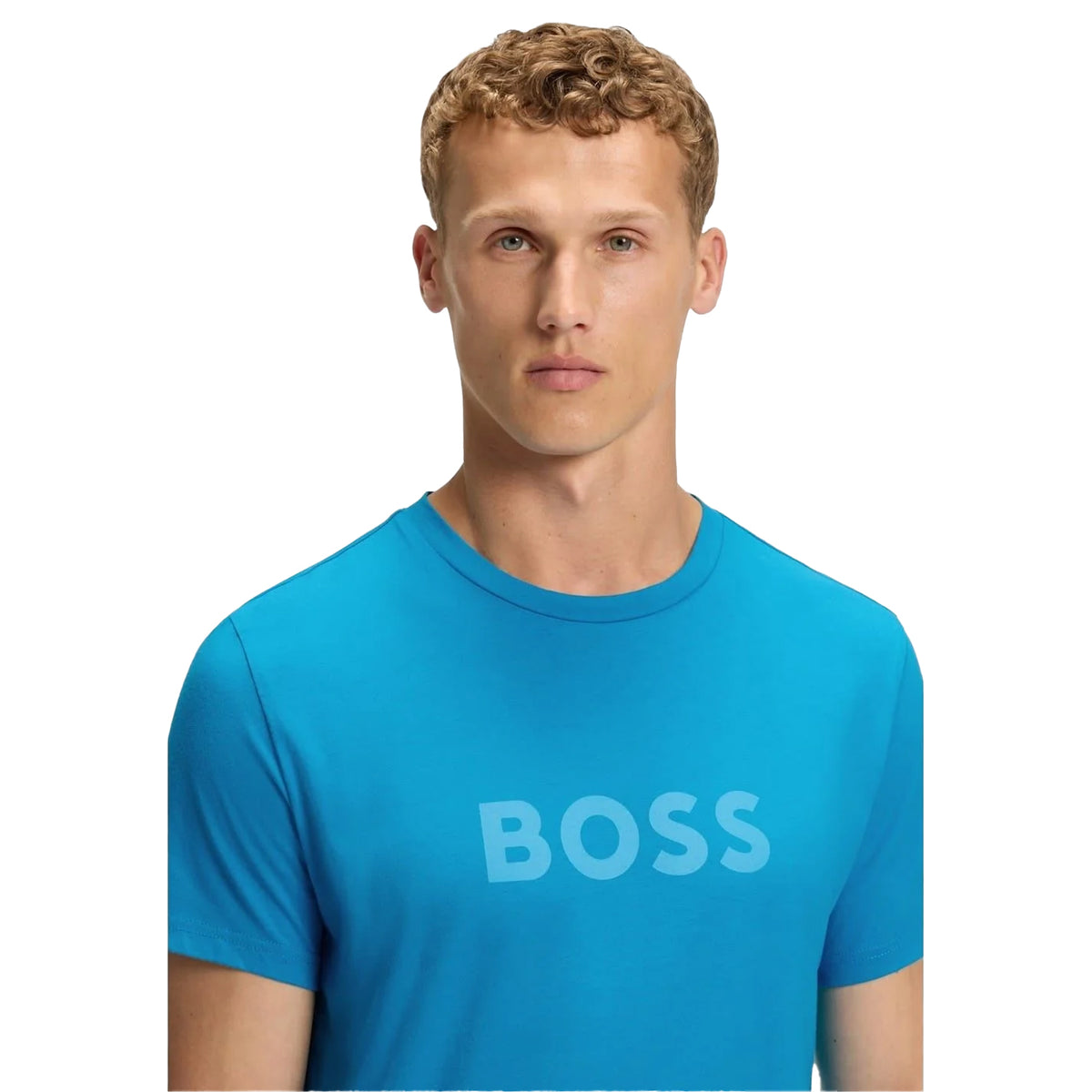 Turquoise-Aqua - Side - Boss Mens Logo Short-Sleeved T-Shirt
