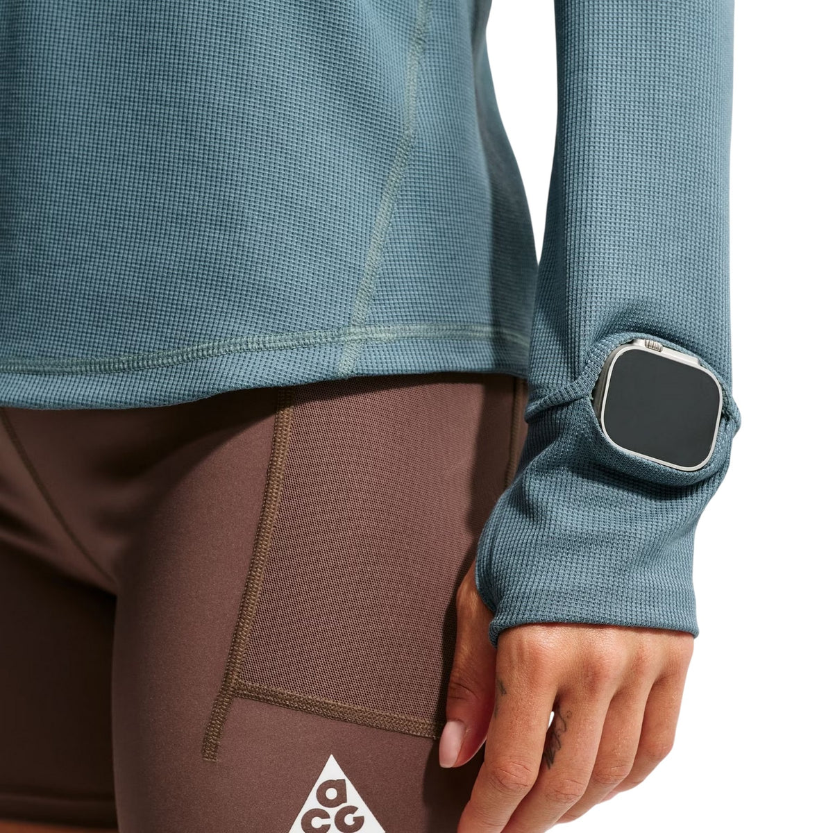 Slate-White - Lifestyle - Nike Womens-Ladies ACG Long-Sleeved Base Layer Top