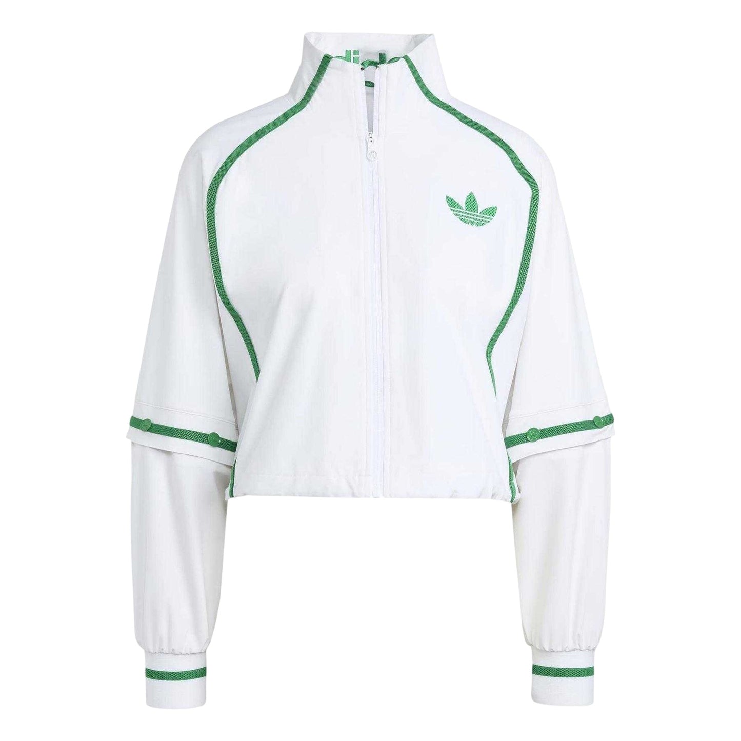 White - Side - Adidas Womens-Ladies High-Neck Tennis Jacket