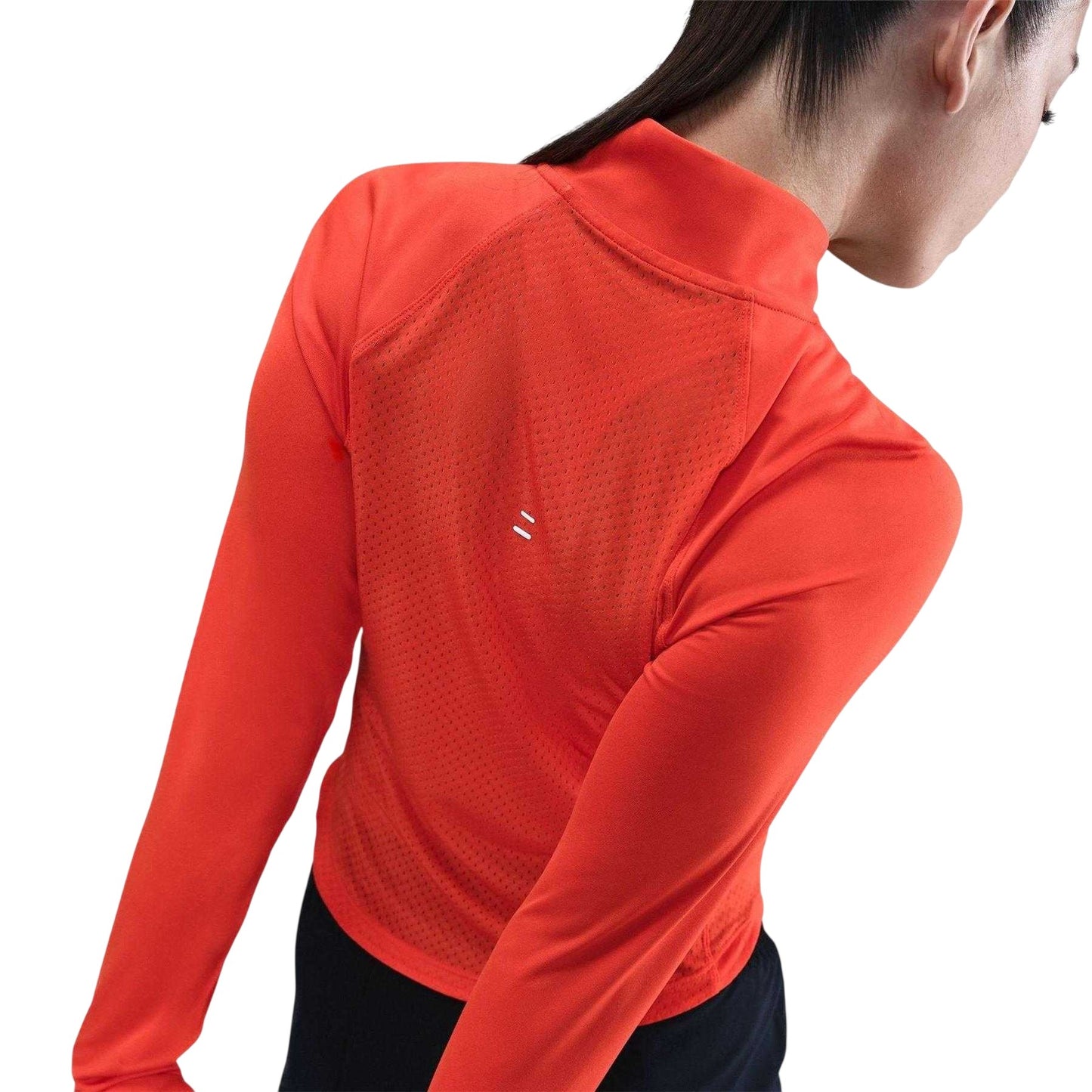 Picante Red - Lifestyle - Nike Womens-Ladies Tempo Zip Neck Long-Sleeved Top