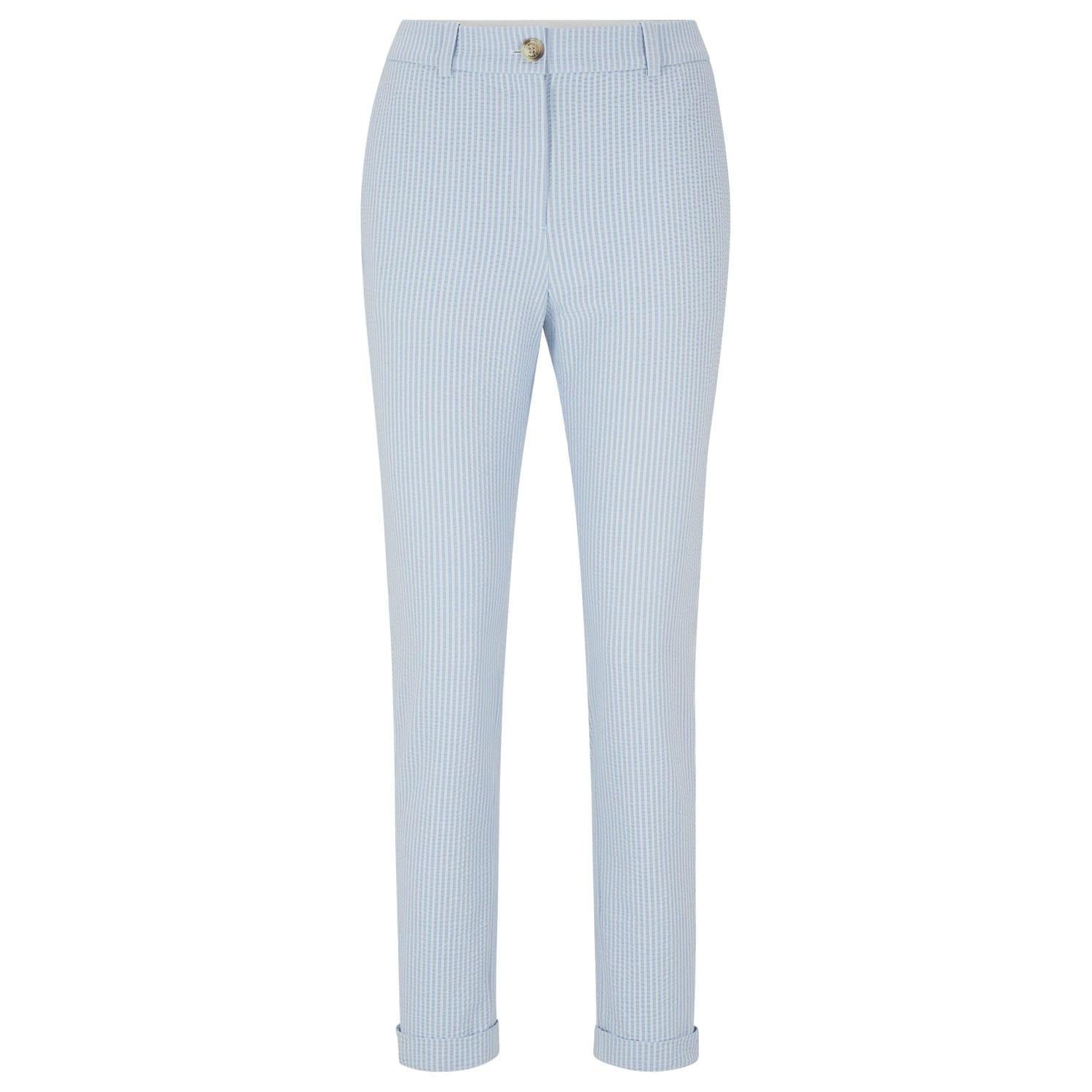 Blue-White - Front - Boss Womens-Ladies Tachinoa Trousers