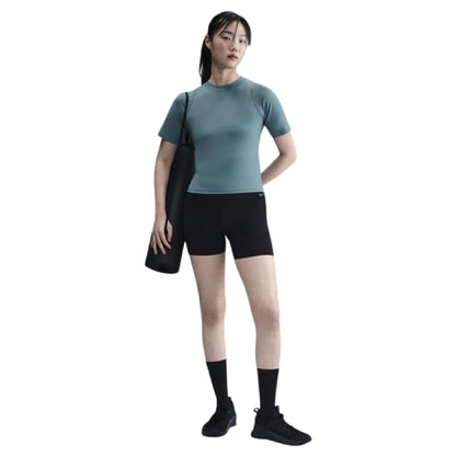 Smokey Blue - Lifestyle - Nike Womens-Ladies Zenvy Swoosh Ribbed Top