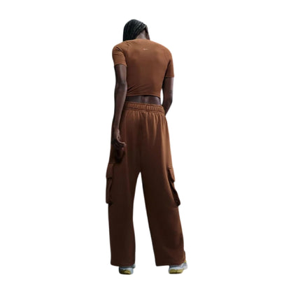 Tan-White - Pack Shot - Nike Womens-Ladies Zenvy Swoosh Ribbed Top