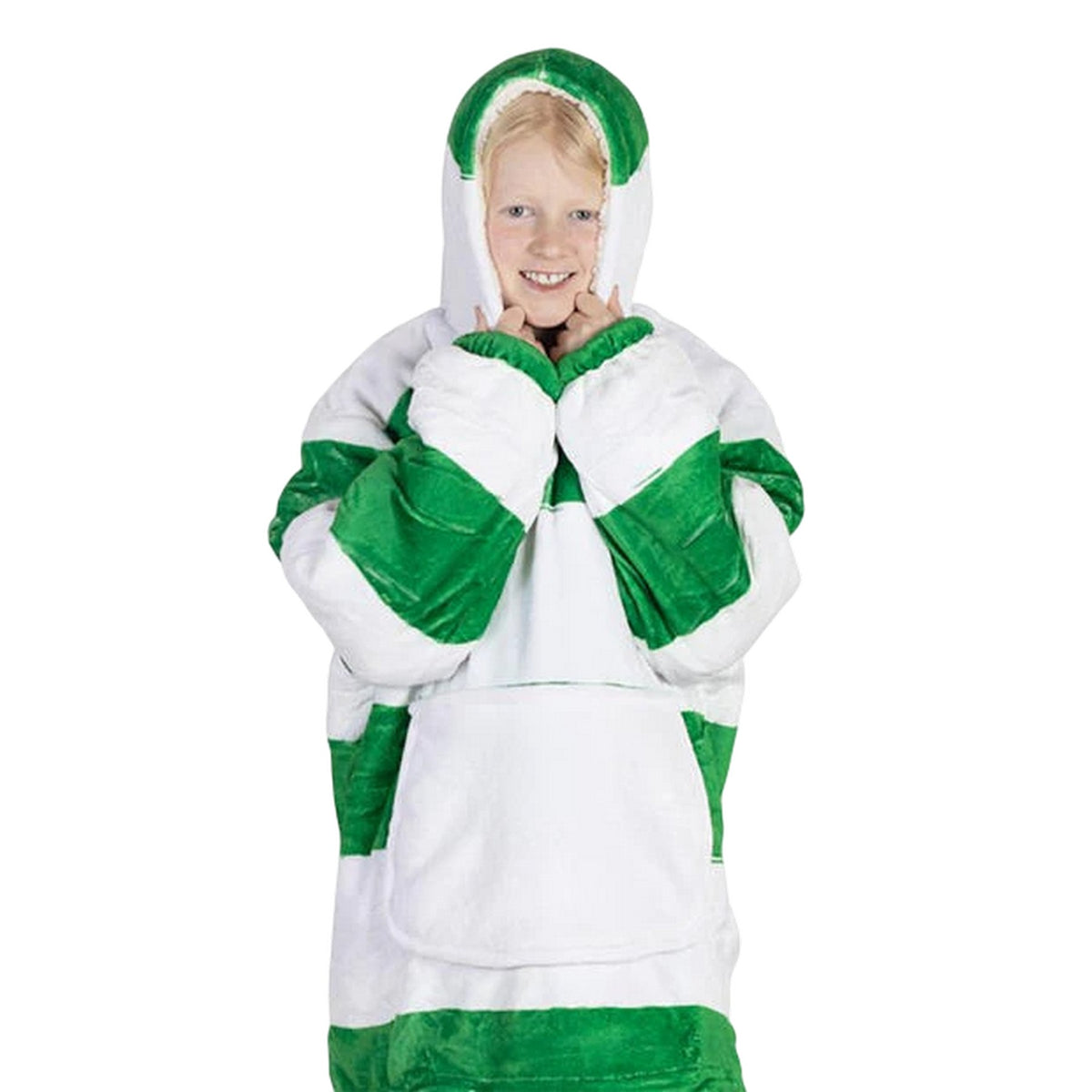 Celtic Green - Back - Celtic FC Childrens-Kids Oversized Hoodie Blanket