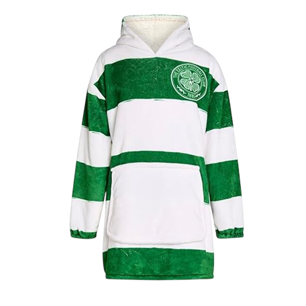 Celtic Green - Front - Celtic FC Childrens-Kids Oversized Hoodie Blanket