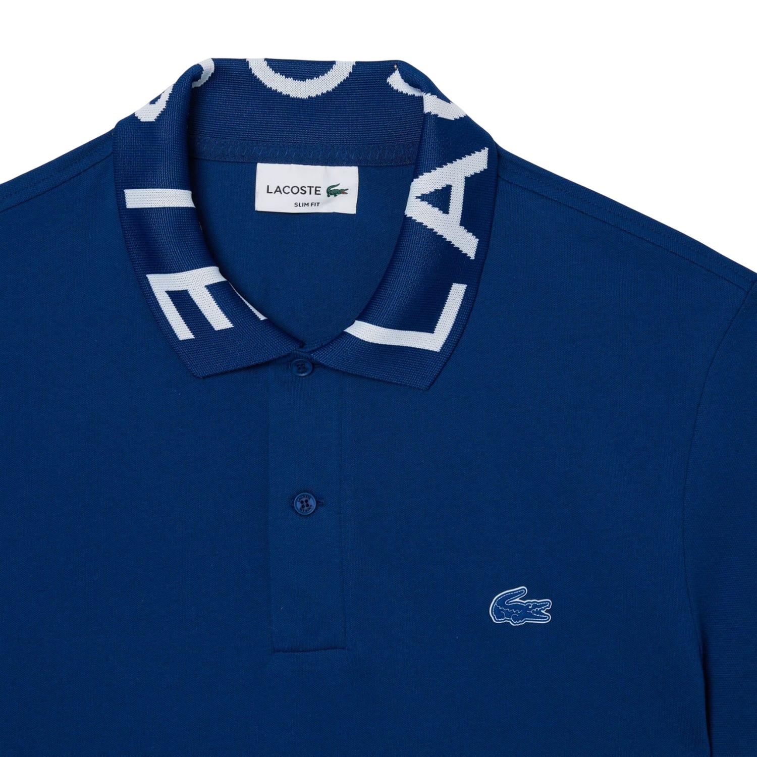 Blue - Side - Lacoste Mens Movement Pique Slim Polo Shirt