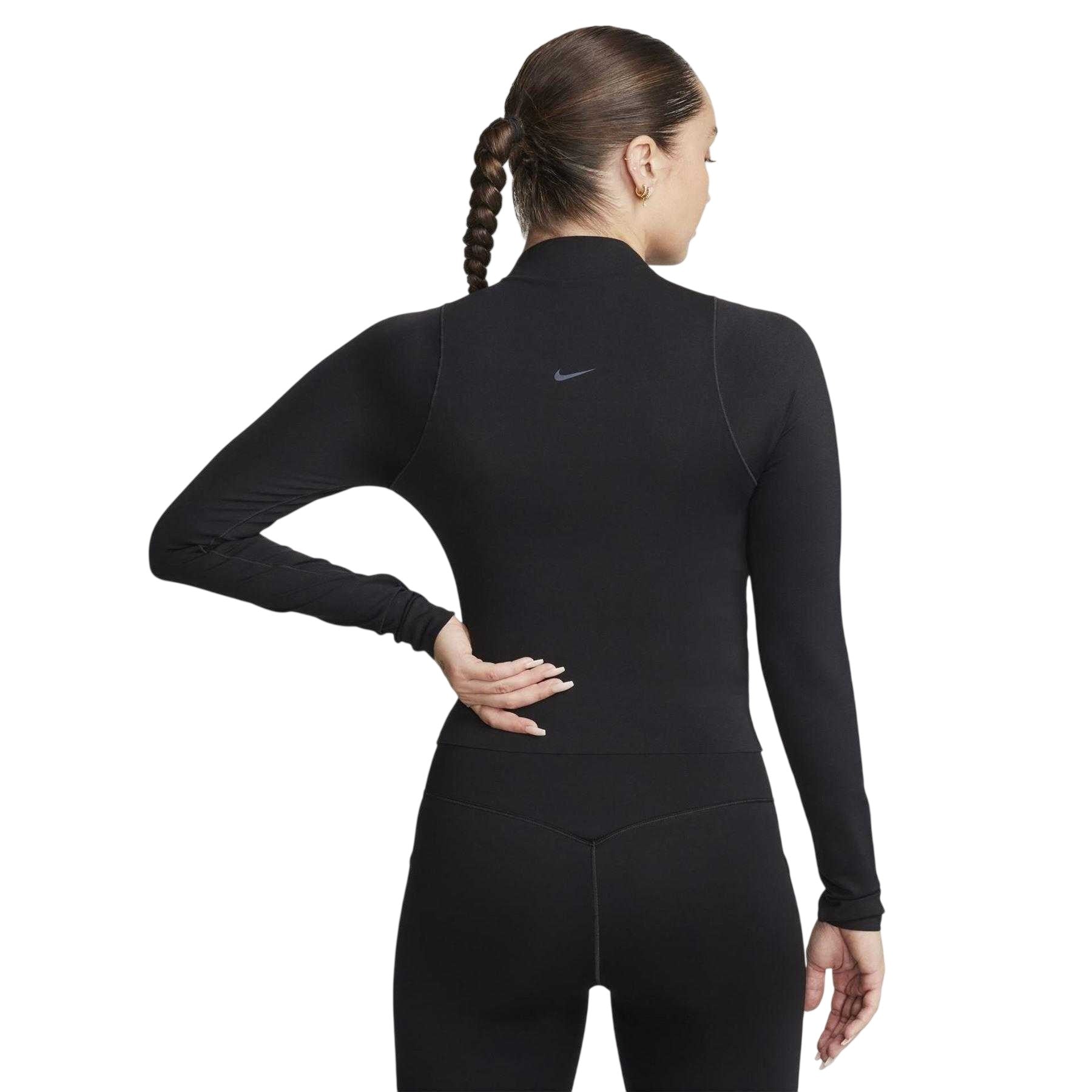 Black - Back - Nike Womens-Ladies Dri-FIT Long-Sleeved Track Top