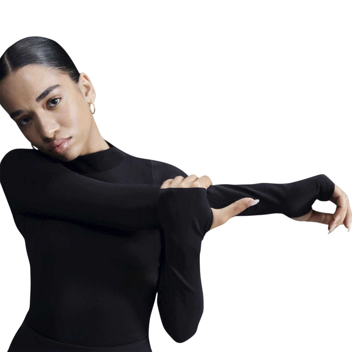 Black - Lifestyle - Nike Womens-Ladies Dri-FIT Long-Sleeved Track Top