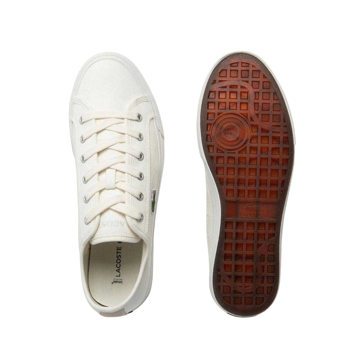 Beige - Lifestyle - Lacoste Mens Backcourt Canvas Trainers