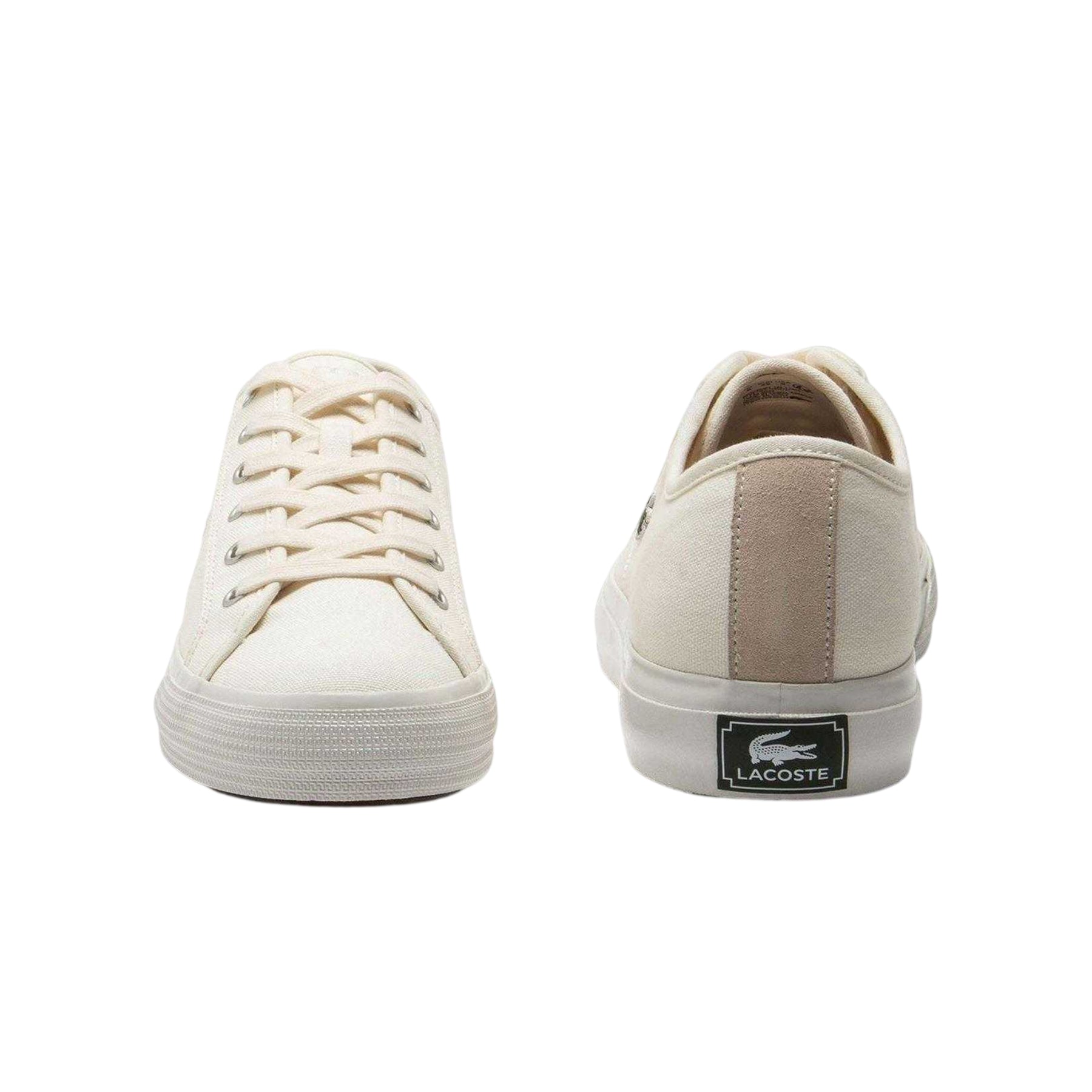 Beige - Pack Shot - Lacoste Mens Backcourt Canvas Trainers