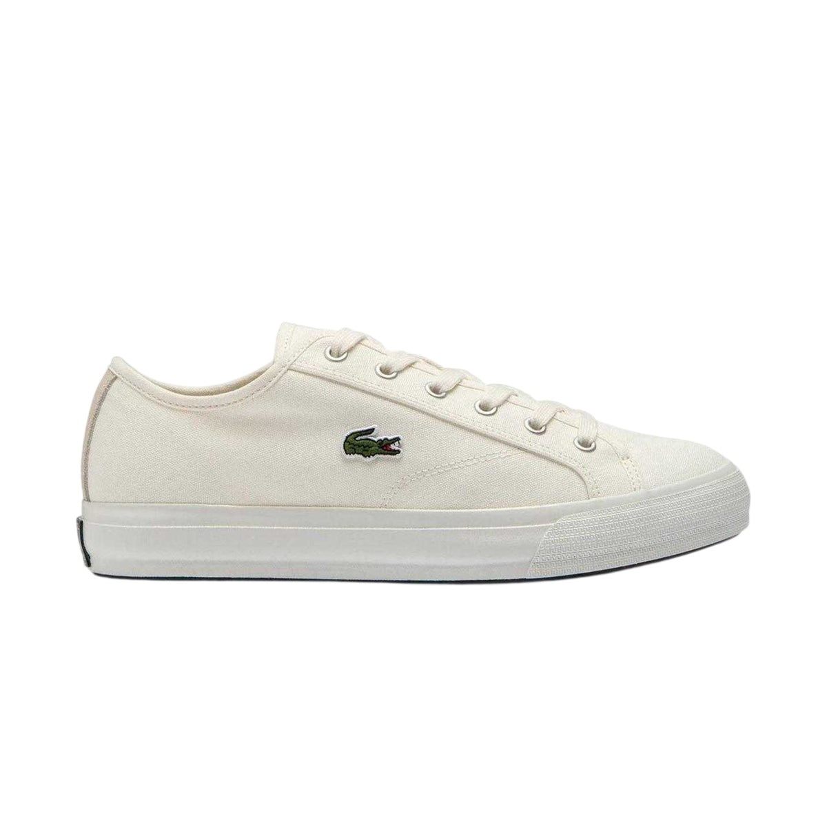 Beige - Front - Lacoste Mens Backcourt Canvas Trainers